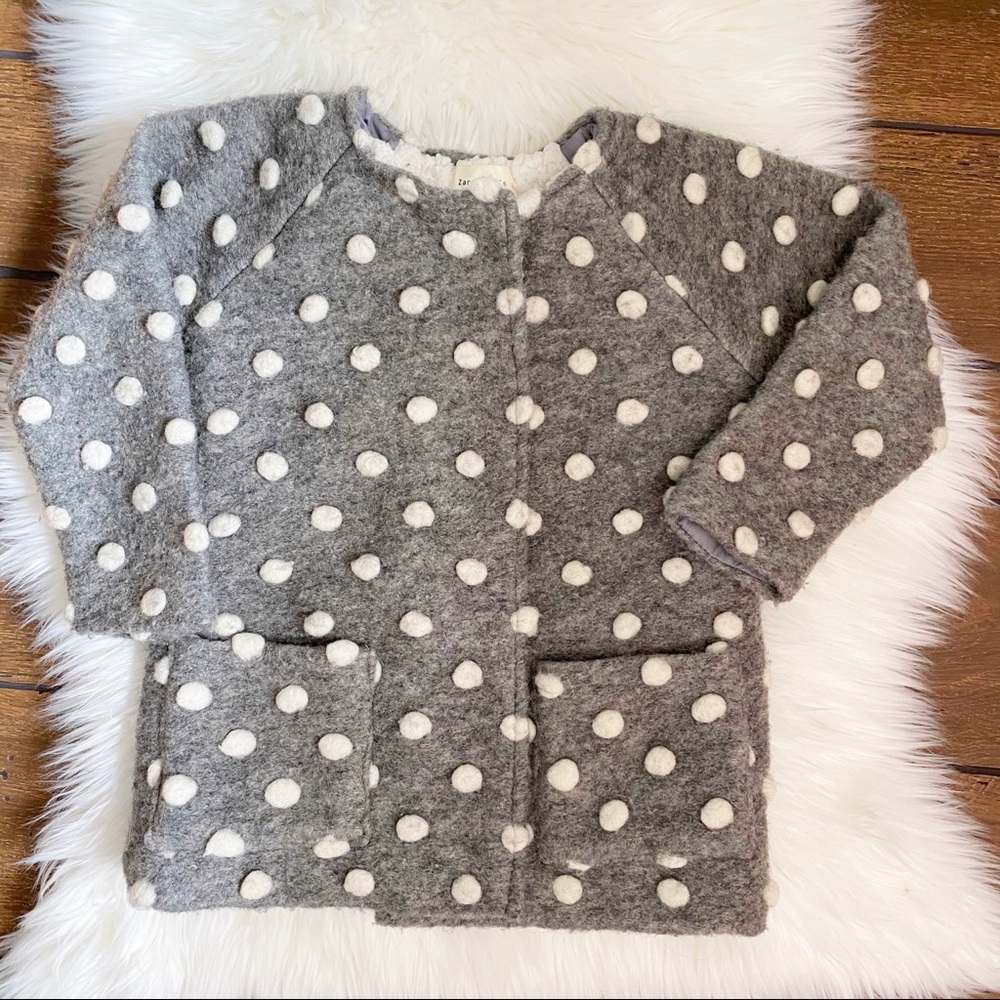 Zara Pompom Wool Jacket